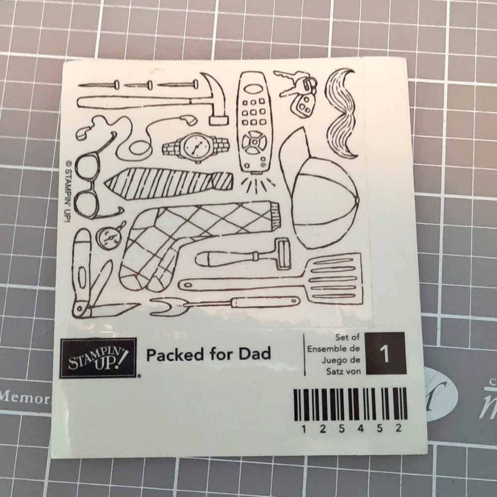 Packed for Dad Collage rubber stamp